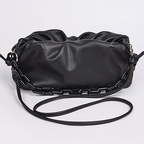 Ellen Shoulder Strap Leather Clutch