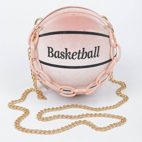 Velvet Small Basketball Bag W/plastic Chain