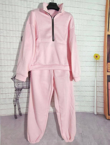 LINA Cropped Zip-Up Jacket and Joggers Set