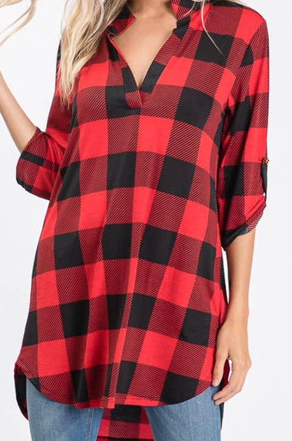 MIMI PLAID TUNIC TOP