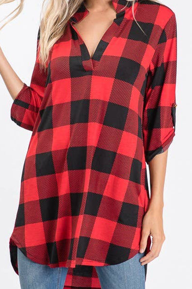 MIMI PLAID TUNIC TOP