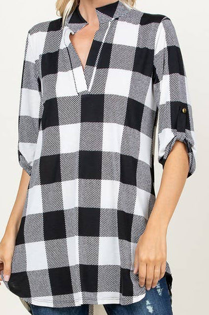 MIMI PLAID TUNIC TOP