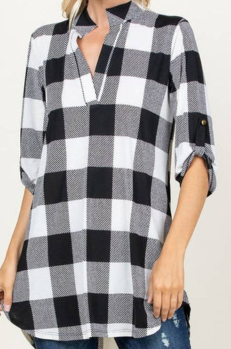 MIMI PLAID TUNIC TOP