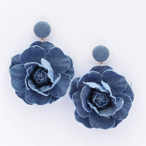 Denim Flower Earring