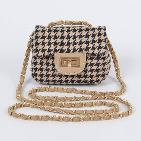 Tweed Houndstooth Mini Bag