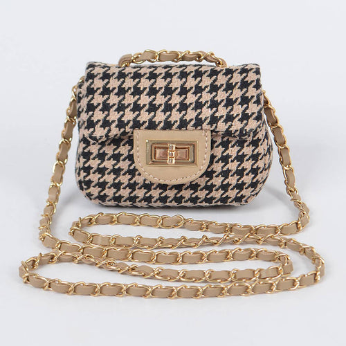 Tweed Houndstooth Mini Bag