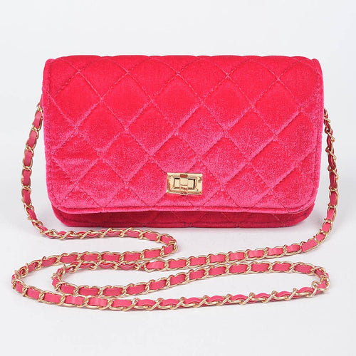 Quilted Velvet Shoulder Bag