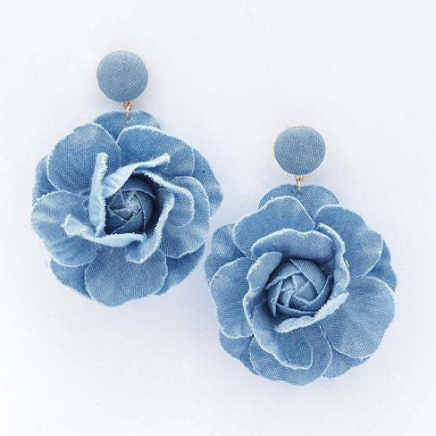 Denim Flower Earring