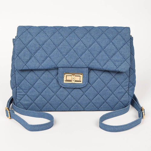 Aerica Quilted Denim Flap Backpack
