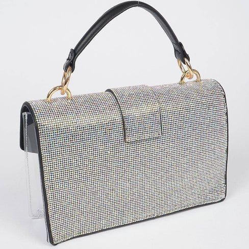 Rhinestone Clear Bag W/Purse