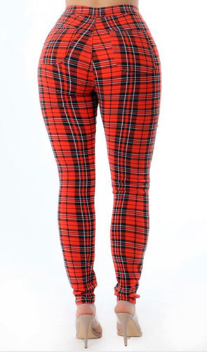 PLAID PANTS (RED-ORANGE)