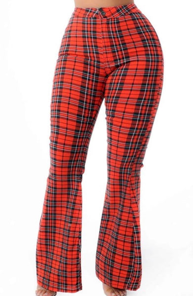 PLAID PANTS (RED-ORANGE)