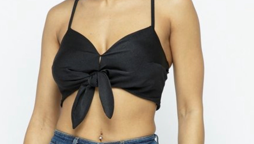 BOW CROP TOP (BLACK)